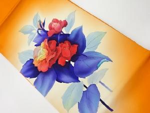 リサイクル　塩瀬金彩手描き花模様名古屋帯